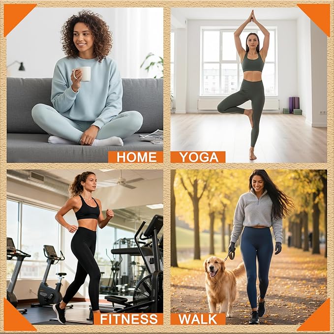 FULLSOFT 3 Pack Leggings for Women High Waisted Soft Black Yoga Pants for Workout Athletic Running Reg & Plus Size