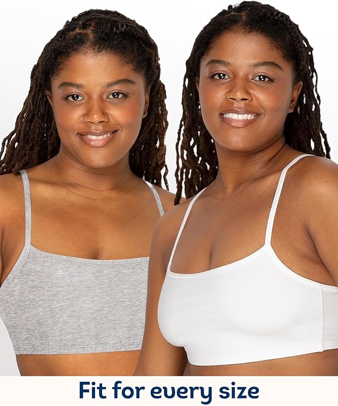 Fruit of the Loom Women's Spaghetti Strap Cotton Pullover Sports Bra Value Pack