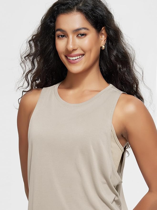 ODODOS 3-Pack Loose Tank Tops for Women Sleeveless Gym Athletic Workout Tops Yoga Shirts