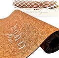 Deluxe Cork Yoga Mat – Gold, Coffee or Vegan Leather Cork Surface & Natural Rubber Base – Premium Natural & Eco Friendly Materials – Includes Signature Handmade Boho Bag
