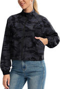 Soothfeel Women's Athletic workout Jacket Lightweight UPF 50+ Long Sleeve Sun Protection Shirts Zip Up Cropped Hiking Tops