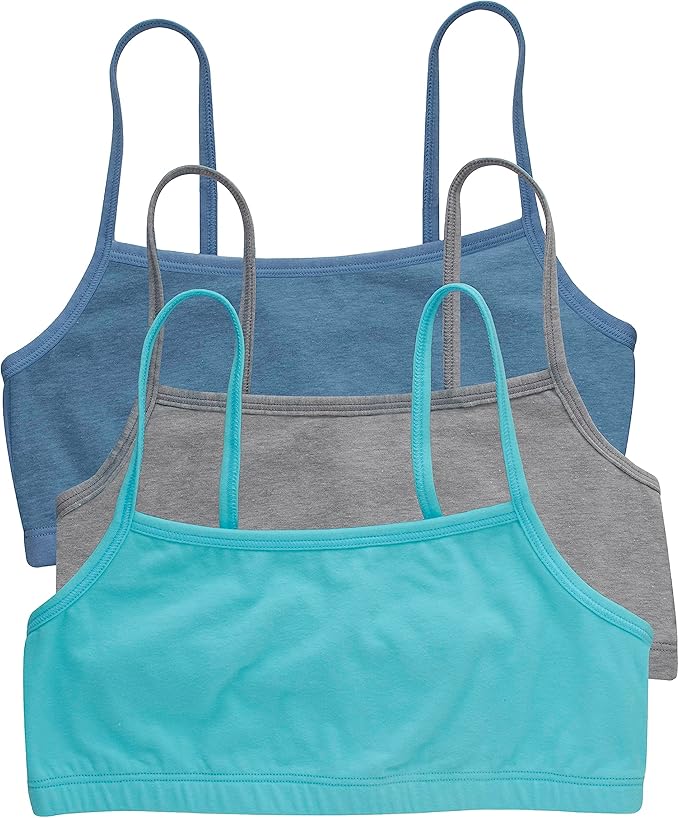 Hanes Women's String Bralette Pack, 3-Pack, Cotton Sports Bralette Bras for Women, Solid or Assorted Wireless Bras