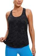 CRZ YOGA Pima Cotton Racerback Tank Tops for Women - Workout Athletic Casual Soft Scoop Neck Sleeveless Shirts