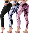 3 Pack Leggings with Pockets for Women,Butt Lift High Waisted Tummy Control Workout Yoga Pants Reg & Plus Size