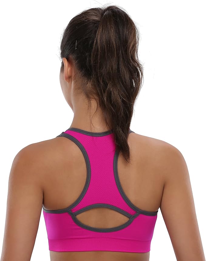 Women's Seamless Racerback Sports Bra High Impact Support Yoga Gym Workout Fitness