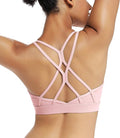 RUNNING GIRL Sports Bras for Women,Strappy Crisscross Back Padded Low Impact Running Sports Bra with Removable Cups