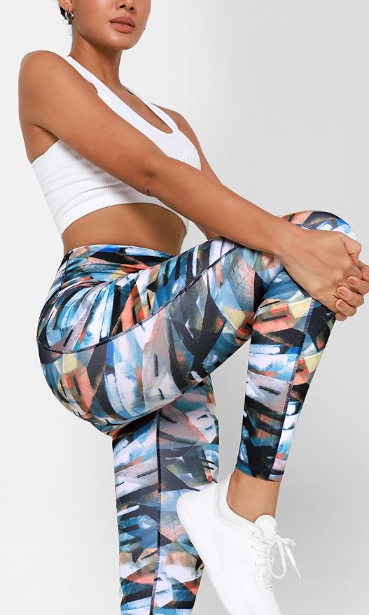 ODODOS Women's High Waisted Yoga Leggings with Pockets, Tummy Control Non See Through Workout Athletic Running Yoga Pants
