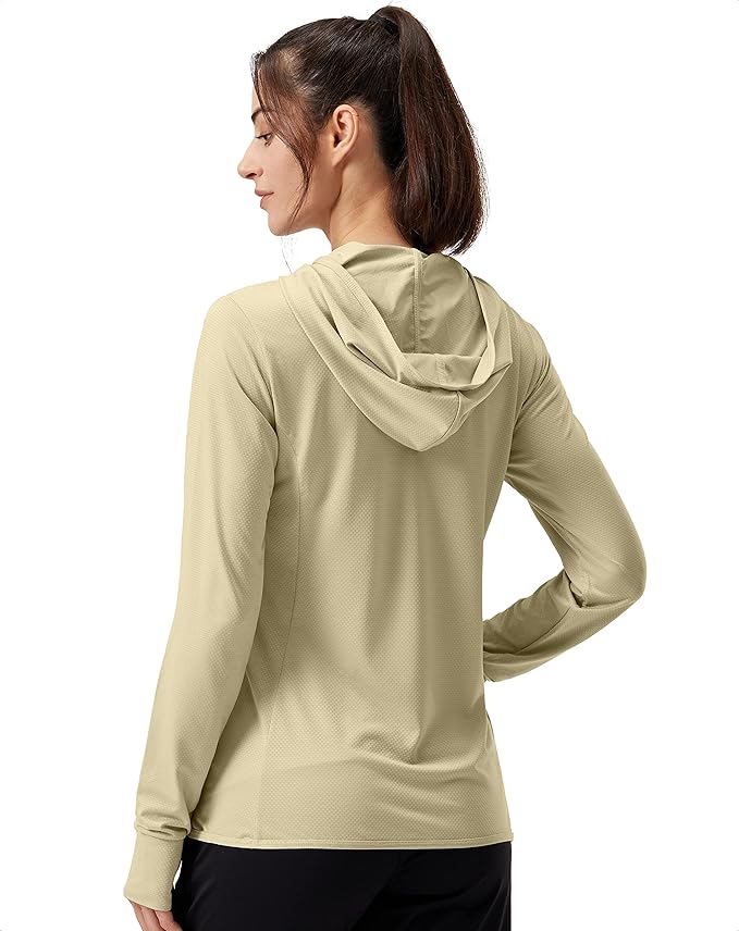 Soothfeel Women's UPF 50+ Sun Protection Hoodie Jacket Lightweight Long Sleeve Sun Shirt for Women with Pocket Hiking Outdoor
