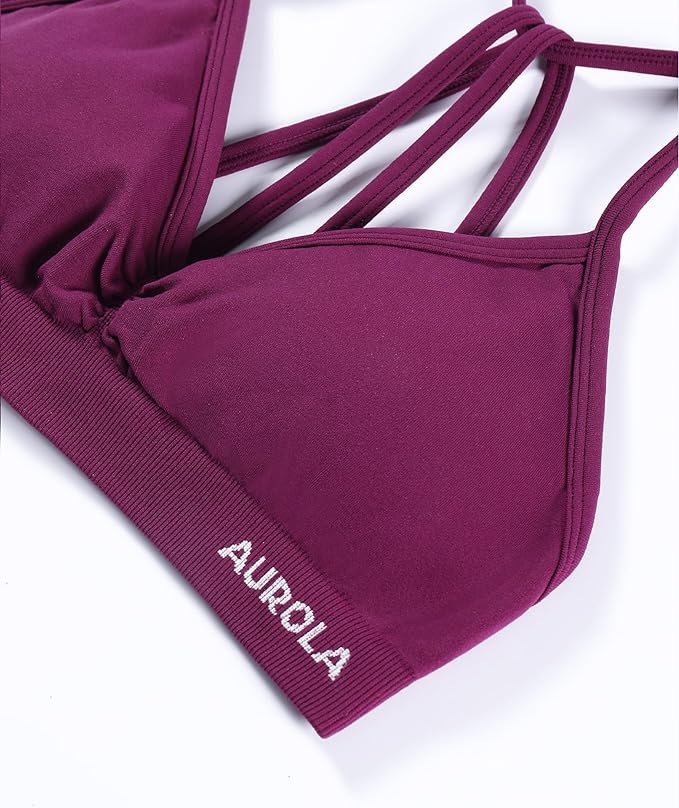 AUROLA Mercury Workout Sports Bras Women Athletic Removable Padded Backless Strapy Minimal Crop Top