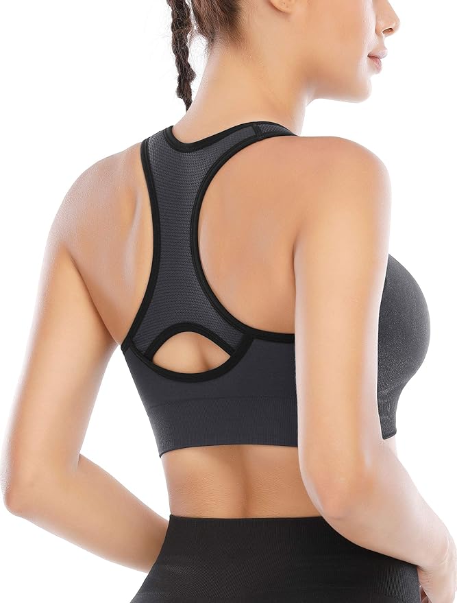 Heathyoga High Impact Sports Bras for Women High Support Padded Sports Bra Pack Racerback Bras for Women Workout Bra Sets