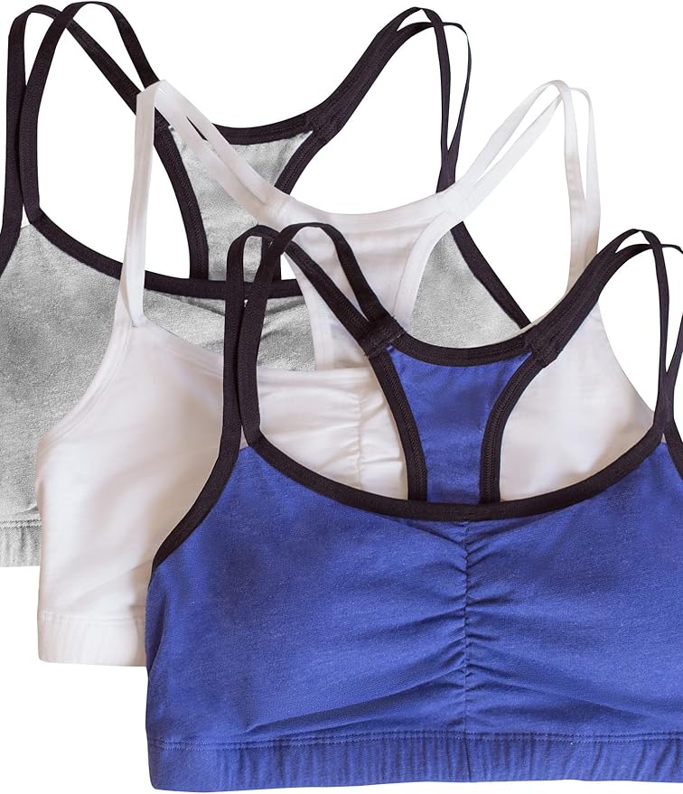 Fruit of the Loom Women's Spaghetti Strap Cotton Sports Bra - All-Day Comfort & Easy Movement