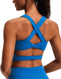 Sports Bras for Women Criss-Cross Back Padded Workout Tank Tops Medium Support Crop Tops for Women
