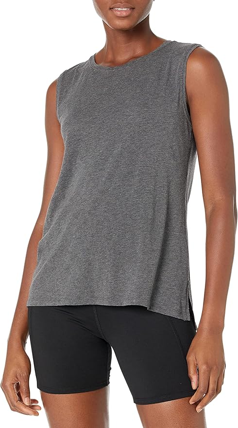Amazon Essentials Women's Soft Cotton Relaxed-Fit Workout Tank Top (Available in Plus Size)