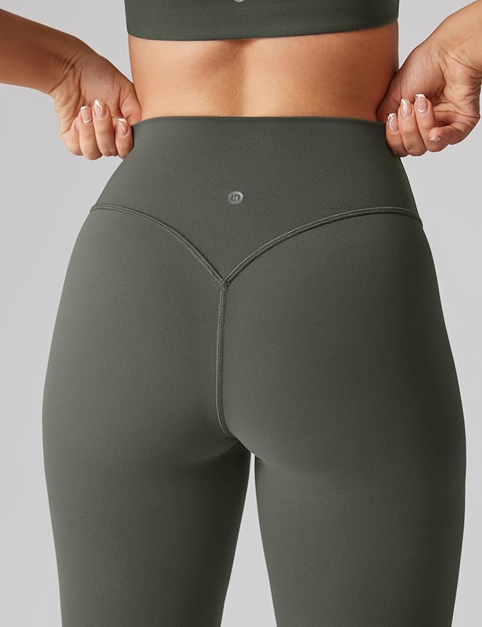 UNISSU Hugcurve No Front Seam High Waisted Workout Leggings for Women Buttery Soft Yoga Pants Gym Athletic Tights - 25''