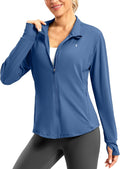 Soothfeel Women's UPF 50+ Lightweight Athletic Jackets Sun Protection Zip Up Long Sleeve Shirts Hiking Workout Outdoor Pocket