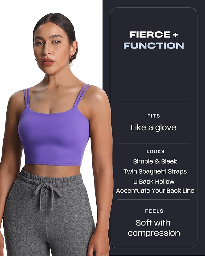 Aoxjox Women's Workout Sports Bras Fitness Yoga Crop Tank Metamorph Twist Back Cami