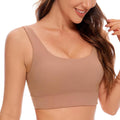 CRZ YOGA Butterluxe U Back Longline Sports Bras for Women - Scoop Neck Padded Yoga Workout Crop Top with Built in Pads