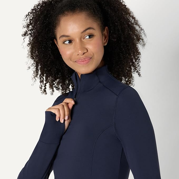 Amazon Essentials Women's Active FormFlex Buttery Soft Slim Fit Quarter Zip Long Sleeve Pullover Jacket