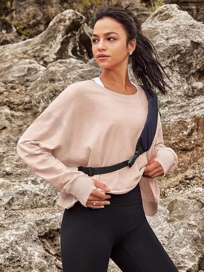 Panadila Womens Open Back Workout Top Long Sleeve Athletic Shirts Casual Crop Running Tee Y2k Yoga