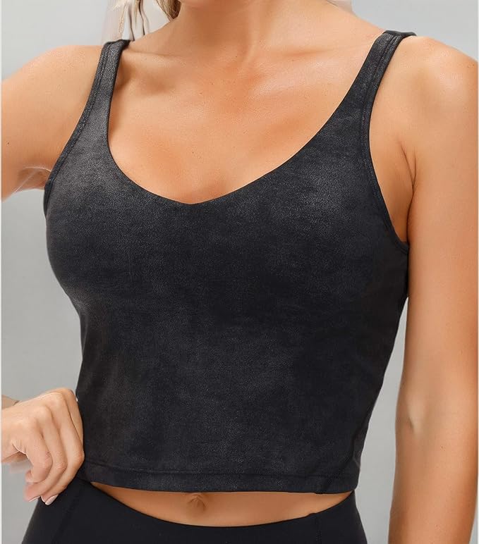 THE GYM PEOPLE Womens' Sports Bra Longline Wirefree Padded with Medium Support