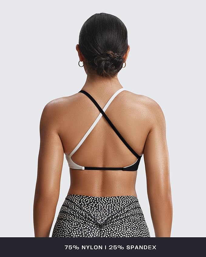 Aoxjox Women's Workout Sports Bras Fitness Metamorph Sienna Twist Bra Yoga Crop Tank