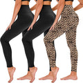 TNNZEET 3 Pack Leggings for Women - Black Tummy Control High Waisted Soft Yoga Pants for Workout Gym Running with Pockets