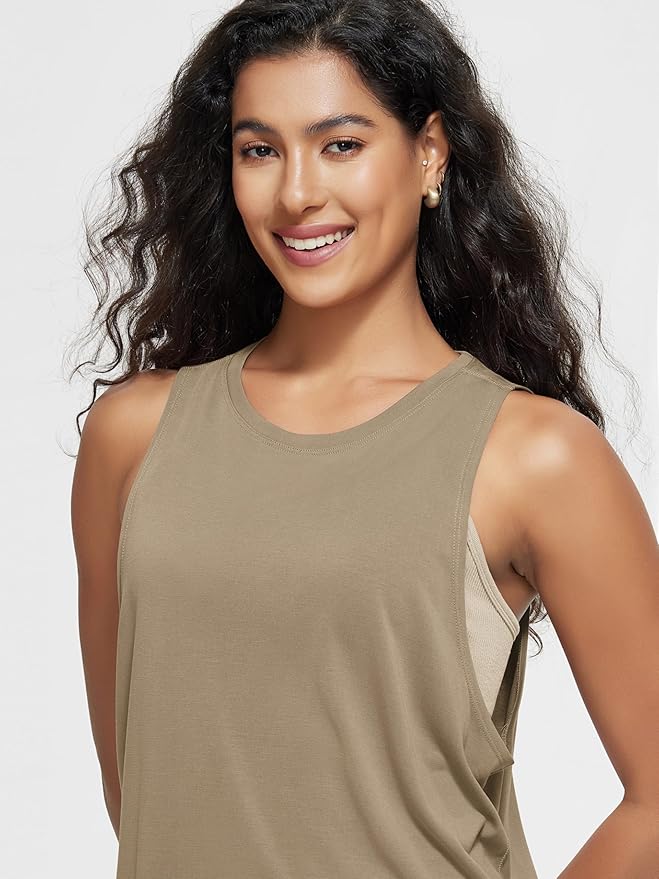 ODODOS 3-Pack Loose Tank Tops for Women Sleeveless Gym Athletic Workout Tops Yoga Shirts