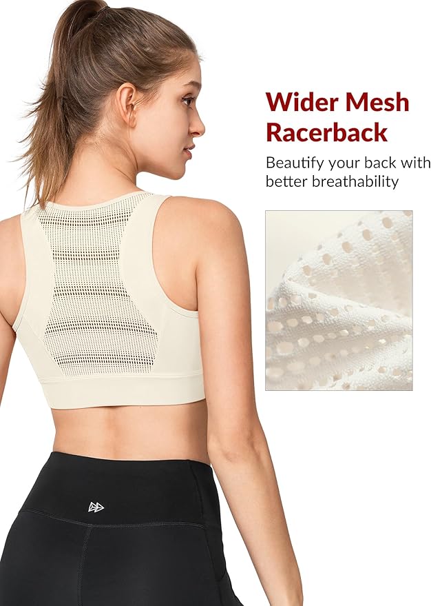 Yvette Front Closure Sports Bras for Women High Support Large Bust Supportive Sports Bra High Impact for Running