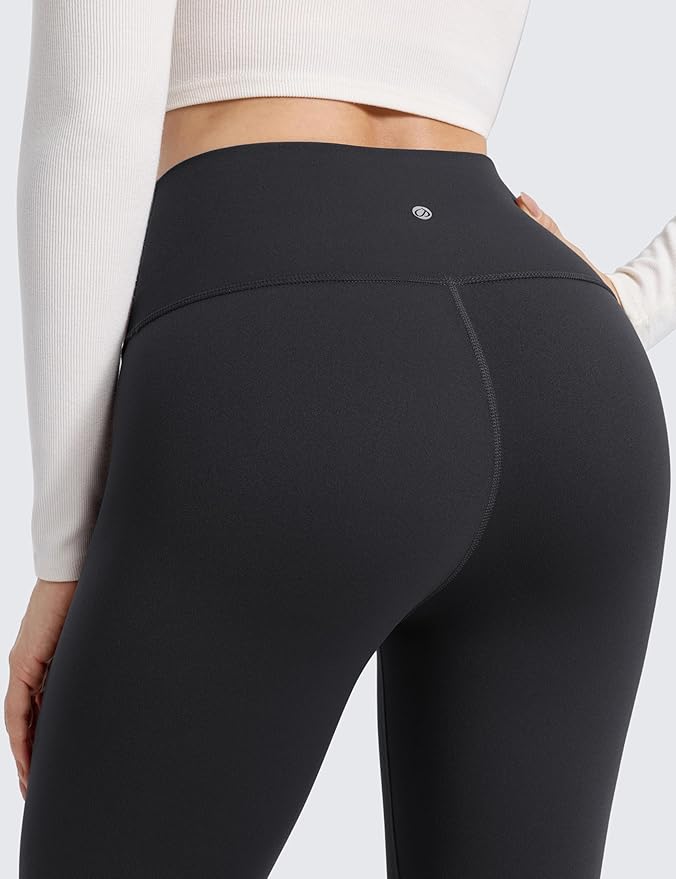 CRZ YOGA Matte Thermal Fleece Lined Leggings 28'' - Casual Lounge Workout Womens Yoga Full Length Pants Winter Warm