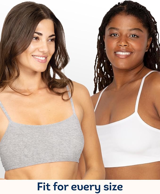 Fruit of the Loom Women's Spaghetti Strap Cotton Pullover Sports Bra Value Pack