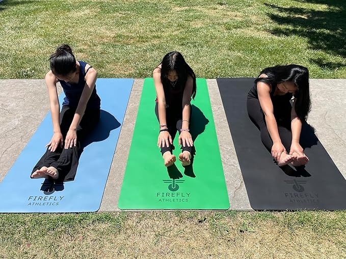 Premium Yoga Mat - 5mm Thick, Extra Wide & Long, Non-Slip Natural Rubber Base & PU Top, Anti-Tear, Ideal for Yoga, Pilates, and Fitness.