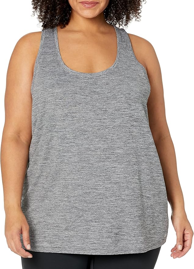 Amazon Essentials Women's Active Quick Dry Tech Stretch Racerback Scoop Neck Tank Top, Multipacks