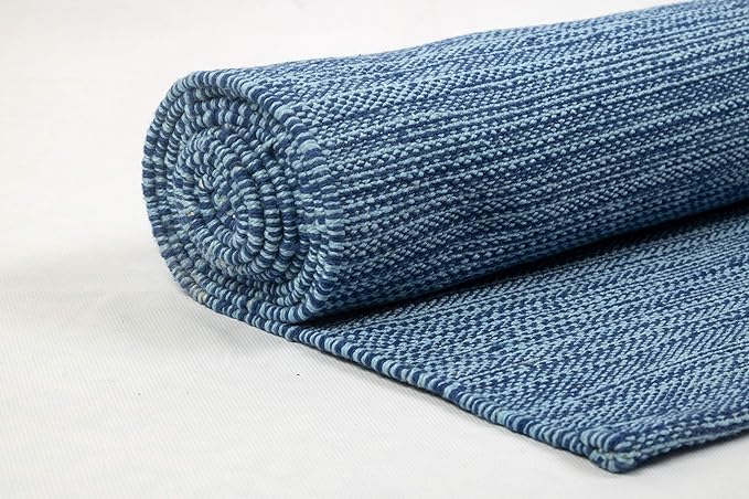 Live Well 360 Handmade Organic Cotton Yoga Mat - Non-Toxic, Chemical-free and All Natural Cloth Yoga Mat - Exercise, Workout, & Fitness Rug - Woven Material - Absorbent & Washable - 78" x 27"
