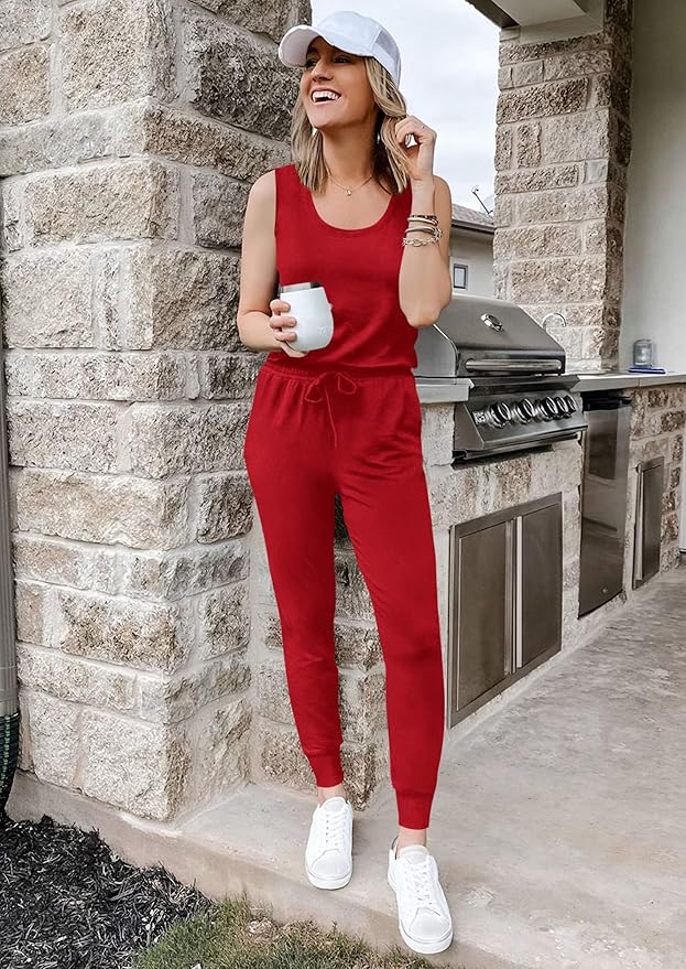PRETTYGARDEN Women's Two Piece Outfit Sets Casual Summer Sleeveless Matching Lounge Wear Spring Travel Clothes Tracksuit