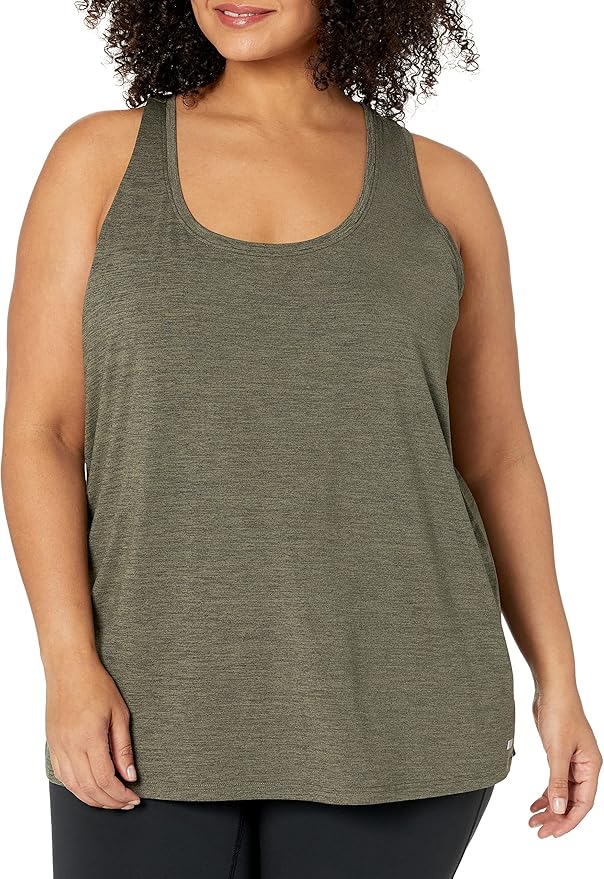 Amazon Essentials Women's Active Quick Dry Tech Stretch Racerback Scoop Neck Tank Top, Multipacks