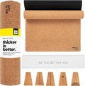 Luxury Cork Yoga Mat - Non Slip, Extra Thick Grip. Thicker, Longer, and Wider for More Comfort and Support. Tough Enough For Hot Yoga. Natural, Non Toxic, and Eco Friendly. Optional Alignment Lines.