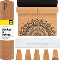 Luxury Cork Yoga Mat - Non Slip, Extra Thick Grip. Thicker, Longer, and Wider for More Comfort and Support. Tough Enough For Hot Yoga. Natural, Non Toxic, and Eco Friendly. Optional Alignment Lines.
