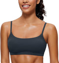 CRZ YOGA Butterluxe Adjustable Spaghetti Strap Sports Bras for Women - Scoop Neck Wireless Padded Yoga Workout Crop Top