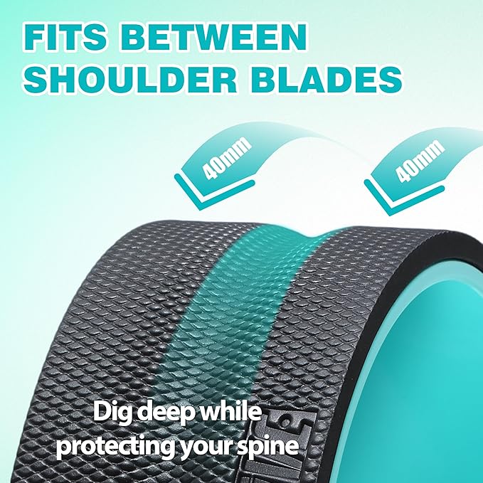 5 Pack Back Roller- Yoga Wheel for Back Pain Reliefn & Stretching, Back Wheel for Deep Tissue Massage, Foam Roller for Physical Therapy & Exercise