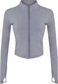 Lviefent Womens Lightweight Full Zip Running Track Jacket Workout Slim Fit Yoga Sportwear with Thumb Holes