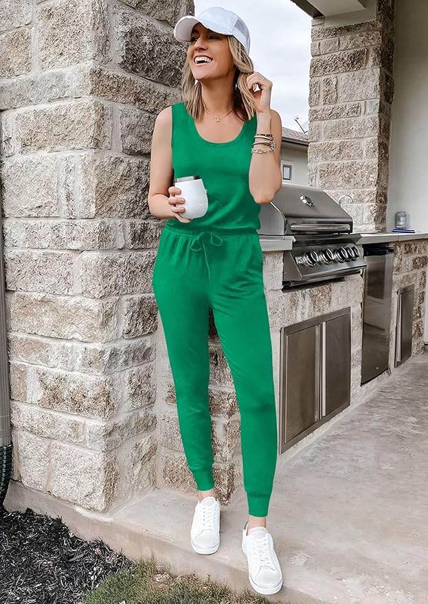 PRETTYGARDEN Women's Two Piece Outfit Sets Casual Summer Sleeveless Matching Lounge Wear Spring Travel Clothes Tracksuit