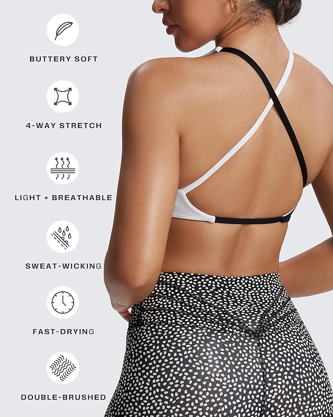 Aoxjox Women's Workout Sports Bras Fitness Metamorph Sienna Twist Bra Yoga Crop Tank