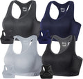 FITTIN Racerback Sports Bras for Women - Padded Comfortable Seamless Support for Yoga Workout Gym - for Plus Size Large Bust