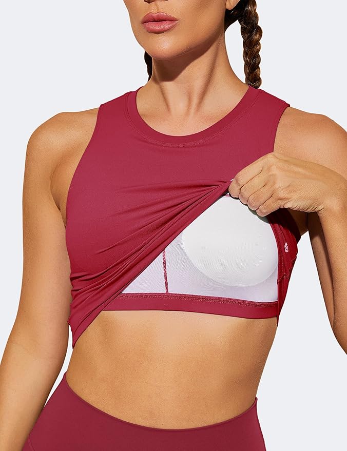 Natural Feelings Nudi Sports Bras for Women Removable Padded Yoga Tank Tops Sleeveless Fitness Workout Crop Tops