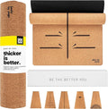 Luxury Cork Yoga Mat - Non Slip, Extra Thick Grip. Thicker, Longer, and Wider for More Comfort and Support. Tough Enough For Hot Yoga. Natural, Non Toxic, and Eco Friendly. Optional Alignment Lines.