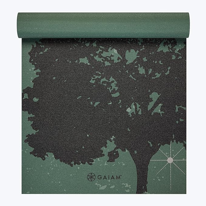 Gaiam Print Yoga Mat, Non Slip Exercise & Fitness Mat for All Types of Yoga, Pilates & Floor Exercises