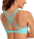 CRZ YOGA Naked Feeling Strappy Sports Bras for Women - Criss Cross Back Wireless Padded Cami Yoga Workout Top