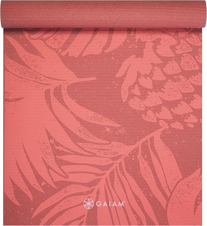 Gaiam Print Yoga Mat, Non Slip Exercise & Fitness Mat for All Types of Yoga, Pilates & Floor Exercises
