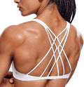 CRZ YOGA Womens Naked Feeling Criss Cross Sports Bra - Strappy Back Padded Medium Support Wireless Gym Cami Workout Yoga