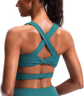 Sports Bras for Women Criss-Cross Back Padded Workout Tank Tops Medium Support Crop Tops for Women